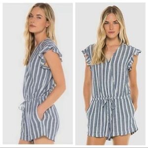 Cloth & Stone for Anthropologie Chambray Striped Romper